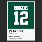 Aaron Rodgers 12 Jersey Frame Men's T-Shirt – black close-up detail shot of the Aaron Rodgers 12 Players Couture logo design