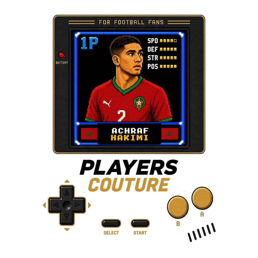 Achraf Hakimi 1P 8-Bit t-shirt retro gaming design by Players Couture