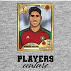 Achraf Hakimi World Cup Sticker Kids T-Shirt – achraf hakimi grey Players Couture design