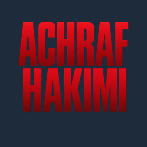 Achraf Hakimi Logo Men's Hoodie – navy close-up detail shot of the Achraf Hakimi Players Couture logo design