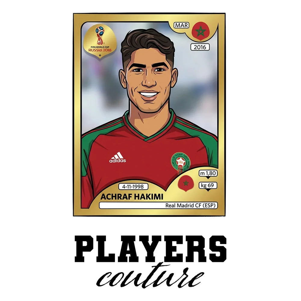Achraf Hakimi World Cup Sticker Kids T-Shirt – achraf hakimi white Players Couture design