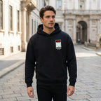 AC Milan hoodie – navy men's hoodie with white AC Milan letters and Players Couture logo on the chest