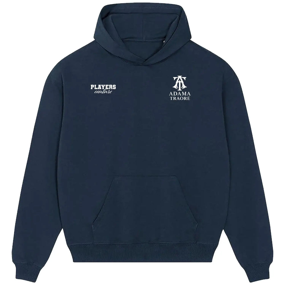 Adama Traore Logo Players Couture Men's Casual Hoodie - Navy / S | Barcelona, Fashion Collection, Football, Fulham, Hoodies, Men's, MIddlesbrough, Spain, Volume 1, West Ham United, Wolves