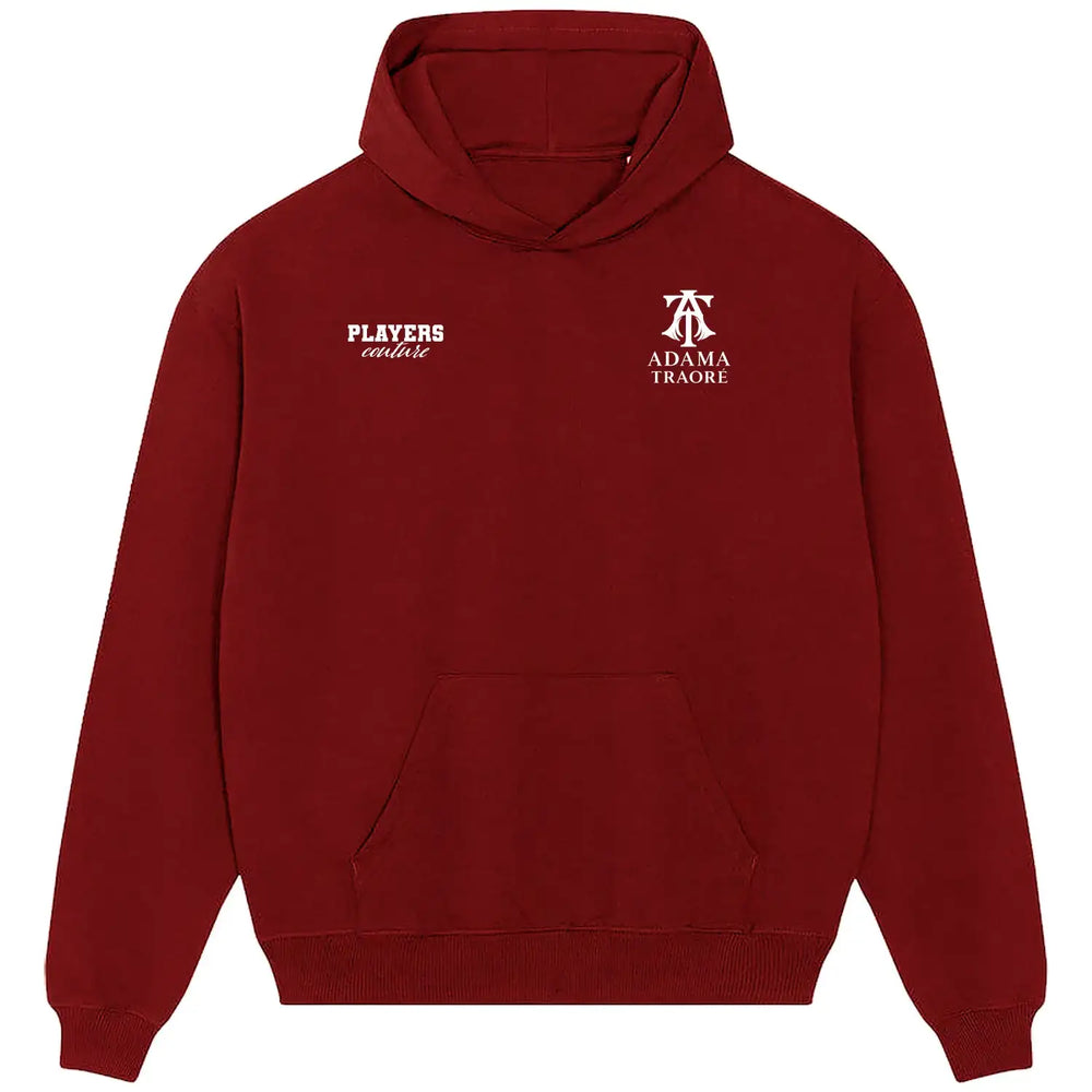 Adama Traore Logo Players Couture Men's Casual Hoodie - Red / S | Barcelona, Fashion Collection, Football, Fulham, Hoodies, Men's, MIddlesbrough, Spain, Volume 1, West Ham United, Wolves