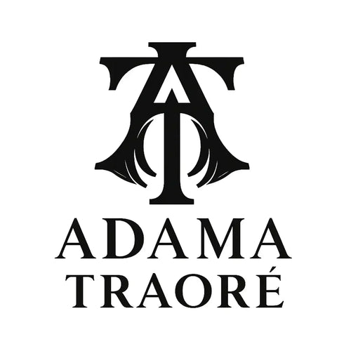 Adama Traore Logo Men's T-Shirt – white close-up detail shot of the Adama Traore Players Couture logo design