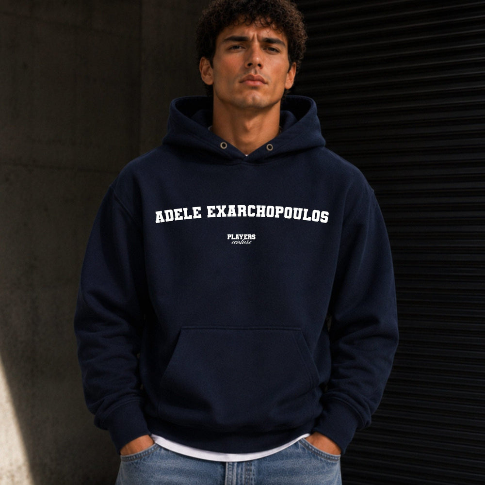 adele-exarchopoulos name-print hoodie - navy