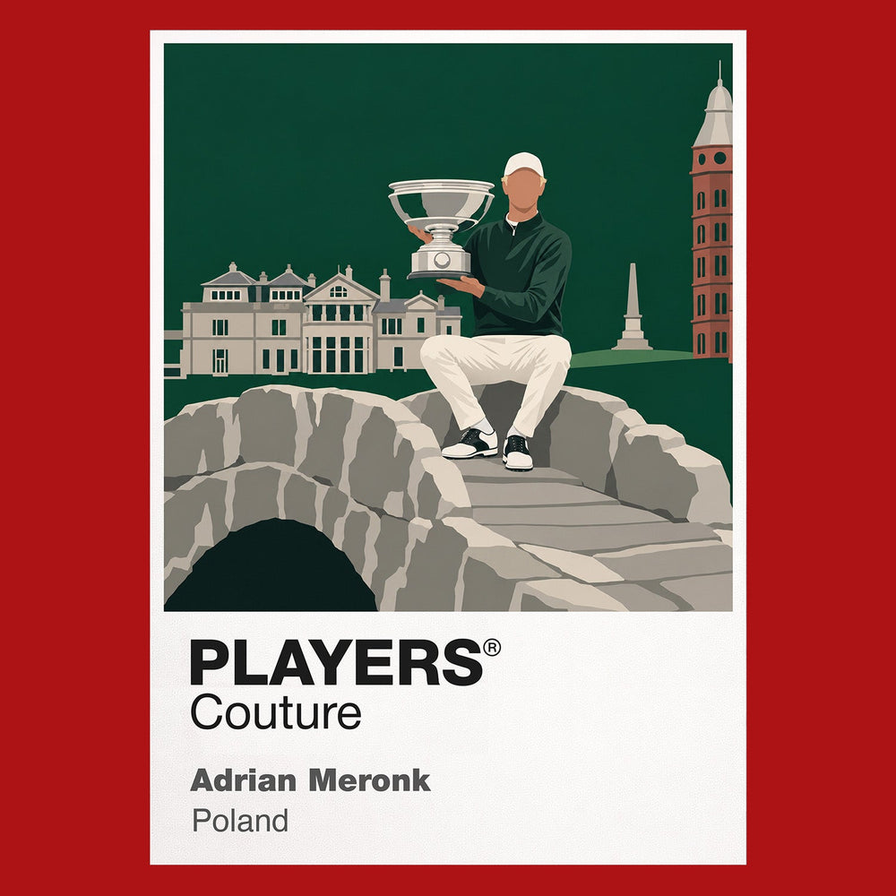 Adrian Meronk Golf Icon Frame artwork in red