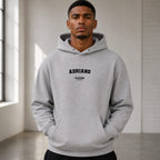 adriano name-print hoodie - grey