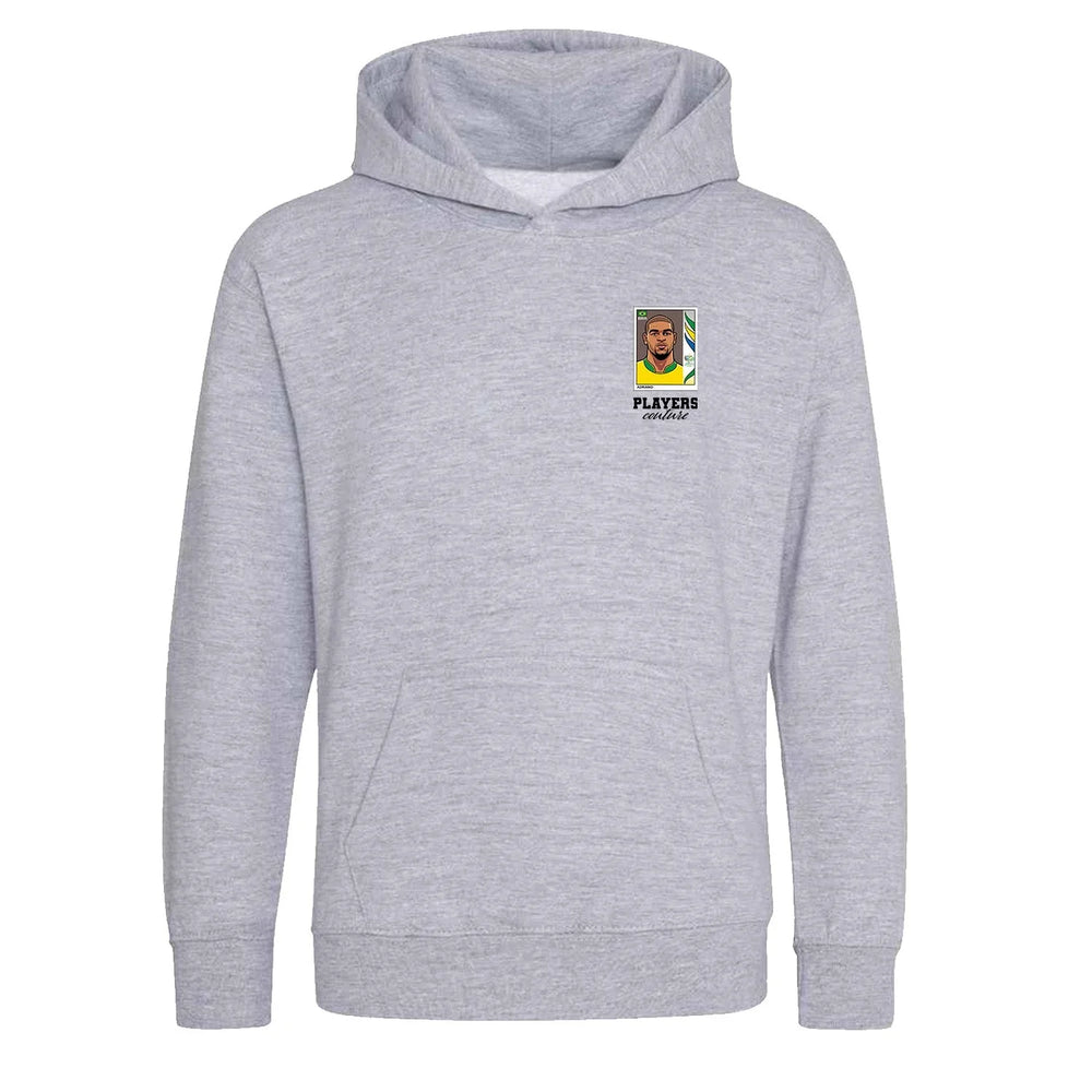 Adriano World Cup Sticker Kids Hoodie – adriano sticker kids grey hoodie Players Couture design