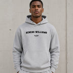 aeneas-williams name-print hoodie - grey