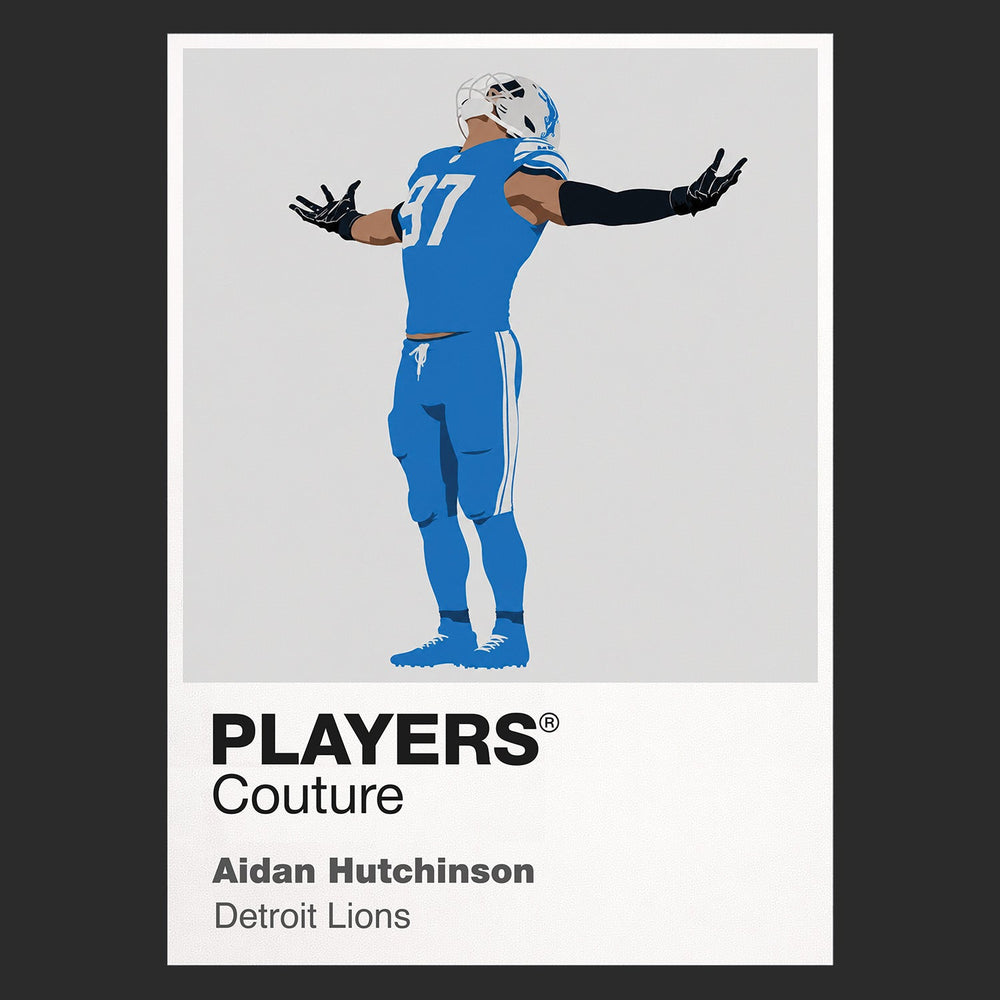 Aidan Hutchinson Detroit Lions black Icon Frame artwork detail