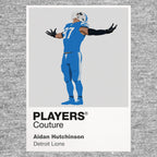 Aidan Hutchinson Detroit Lions grey Icon Frame artwork detail