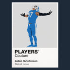 Aidan Hutchinson Detroit Lions navy Icon Frame artwork detail