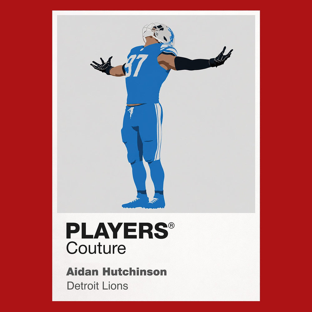 Aidan Hutchinson Detroit Lions red Icon Frame artwork detail