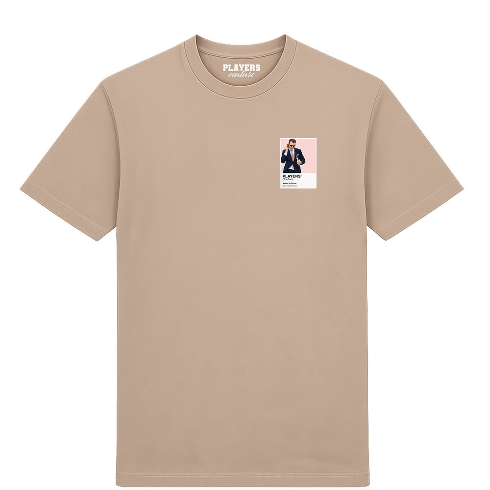 Aidan O’Brien horse racing T-shirt – mens desert sand tshirt view