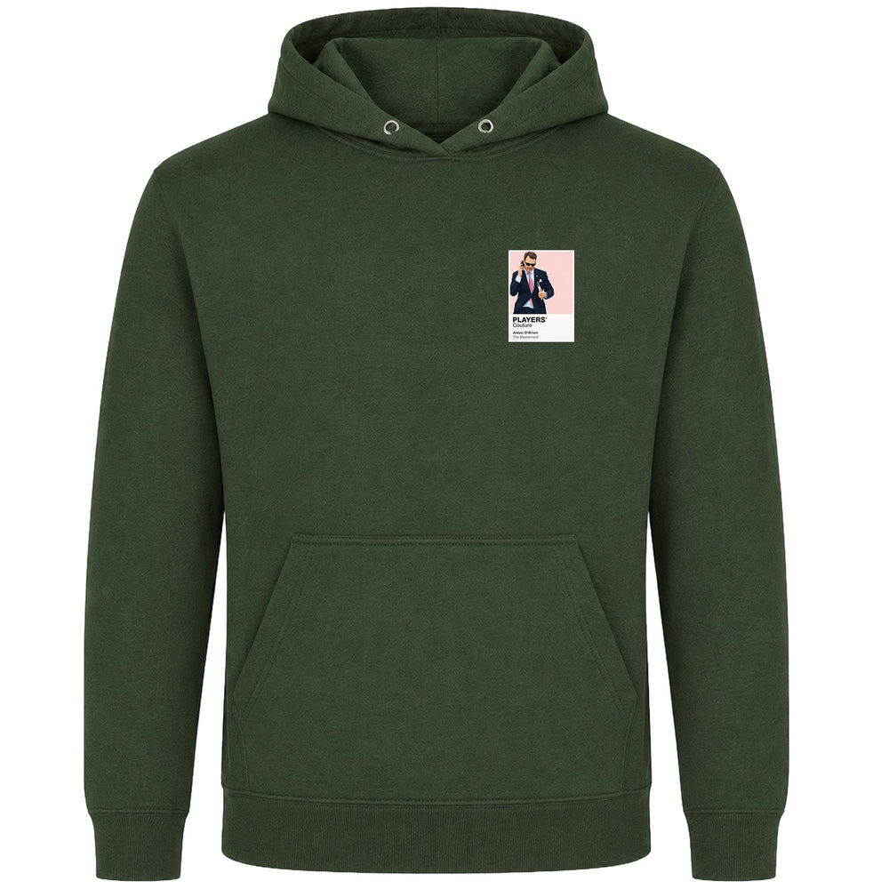 Aidan O’Brien horse racing hoodie – mens earthy green hoodie view