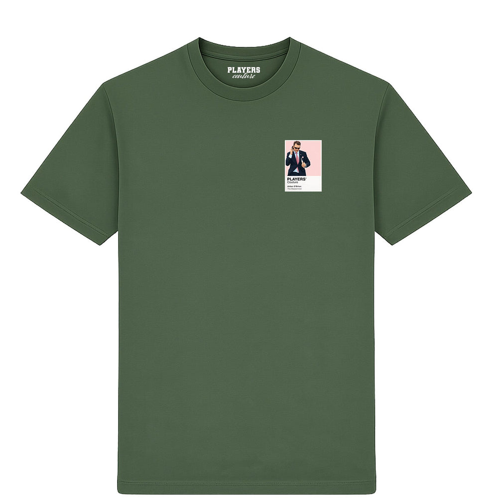 Aidan O’Brien horse racing T-shirt – mens earthy green tshirt view