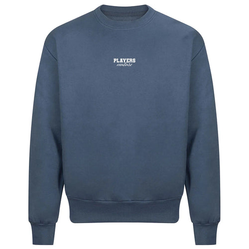 Essentials Collection hoodie – blue men's hoodie with white Essentials Collection letters and Players Couture logo on the