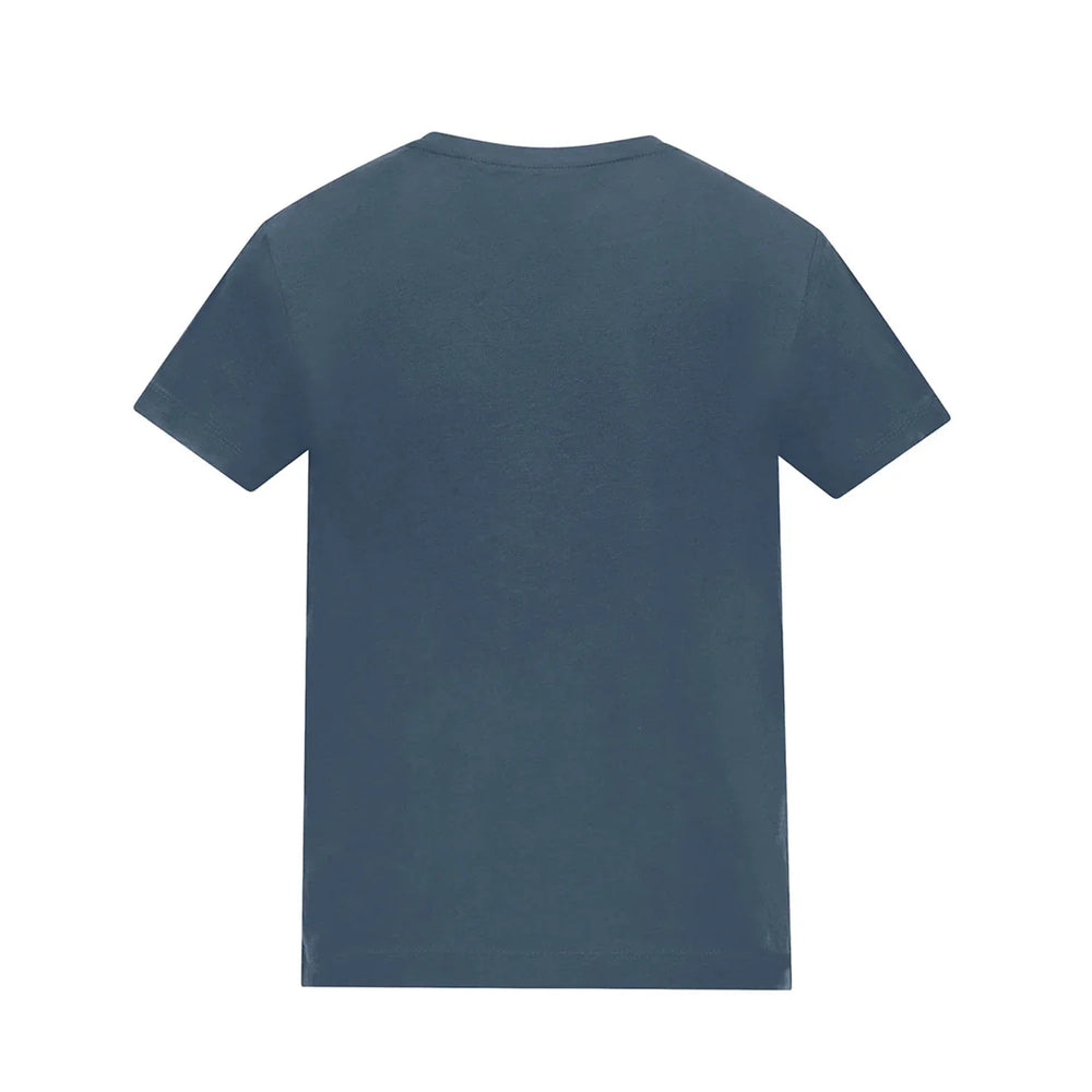 Essentials Collection t-shirt – blue kids' t-shirt with white Essentials Collection letters and Players Couture logo on the