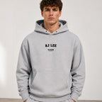 aj-lee name-print hoodie - grey