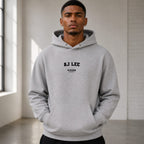 aj-lee name-print hoodie - grey