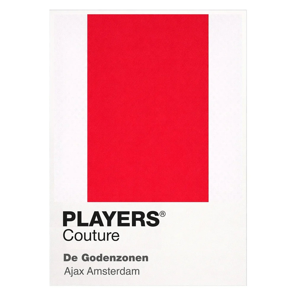 Ajax Classic Football Shirt Colours Frame Men's T-Shirt – white close-up detail shot of the Ajax Players Couture logo design