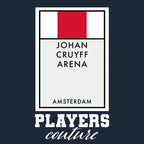 Ajax Monopoly Card hoodie – navy men's hoodie with white Ajax Monopoly Card letters and Players Couture logo on the chest