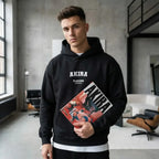 Akira hoodie – navy men's hoodie with white Akira letters and Players Couture logo on the chest