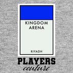 Al-Hilal Monopoly Card t-shirt – grey men's t-shirt with black Al-Hilal Monopoly Card letters and Players Couture logo on