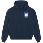 Al-Hilal Monopoly Card hoodie – red men's hoodie with white Al-Hilal Monopoly Card letters and Players Couture logo on the
