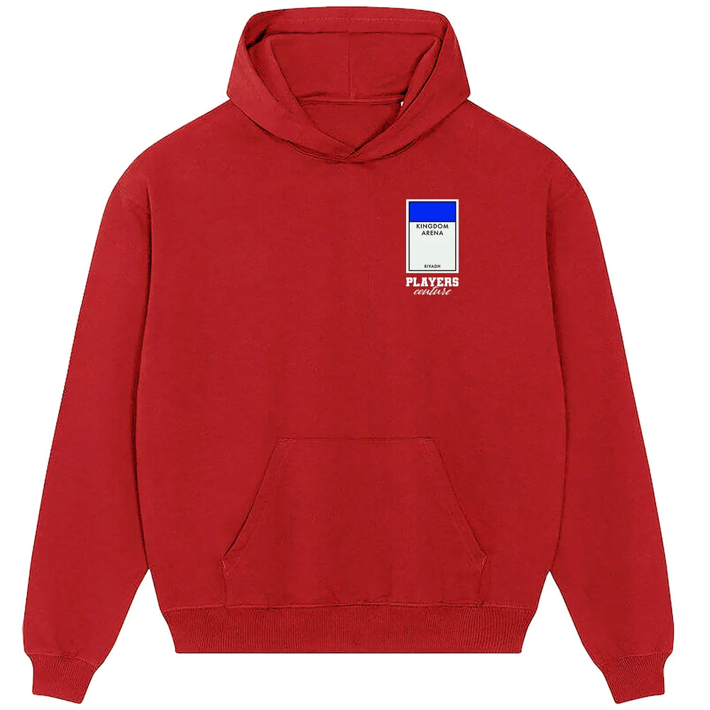Al-Hilal Monopoly Card Players Couture Men's Hoodie - Red / S | Al-Hilal, Football, Hoodies, Men's, Monopoly Card Collection, Volume 2