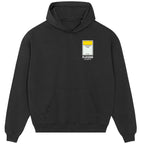 Al-Nassr Monopoly Card hoodie – grey men's hoodie with black Al-Nassr Monopoly Card letters and Players Couture logo on the