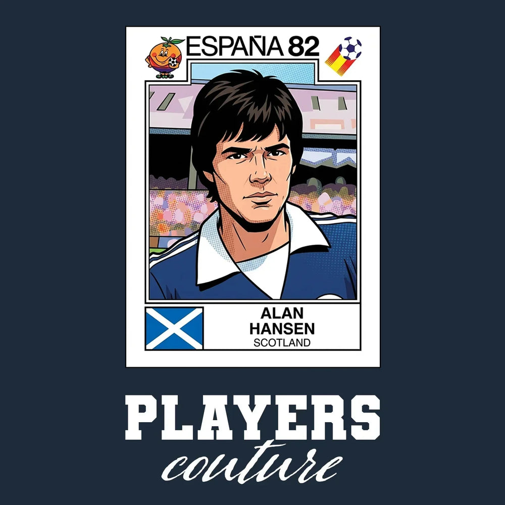 Alan Hansen World Cup Sticker Kids Hoodie – alan hansen 82 navy Players Couture design