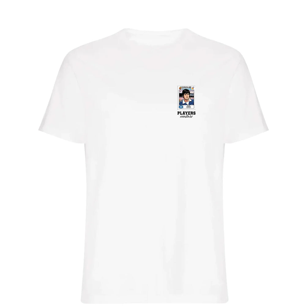 Alan Hansen World Cup t-shirt – white men's t-shirt featuring the Alan Hansen World Cup Players Couture logo