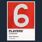 Alan Hansen 6 Football Shirt Frame Men's Hoodie – navy close-up detail shot of the Alan Hansen 6 Football Players Couture