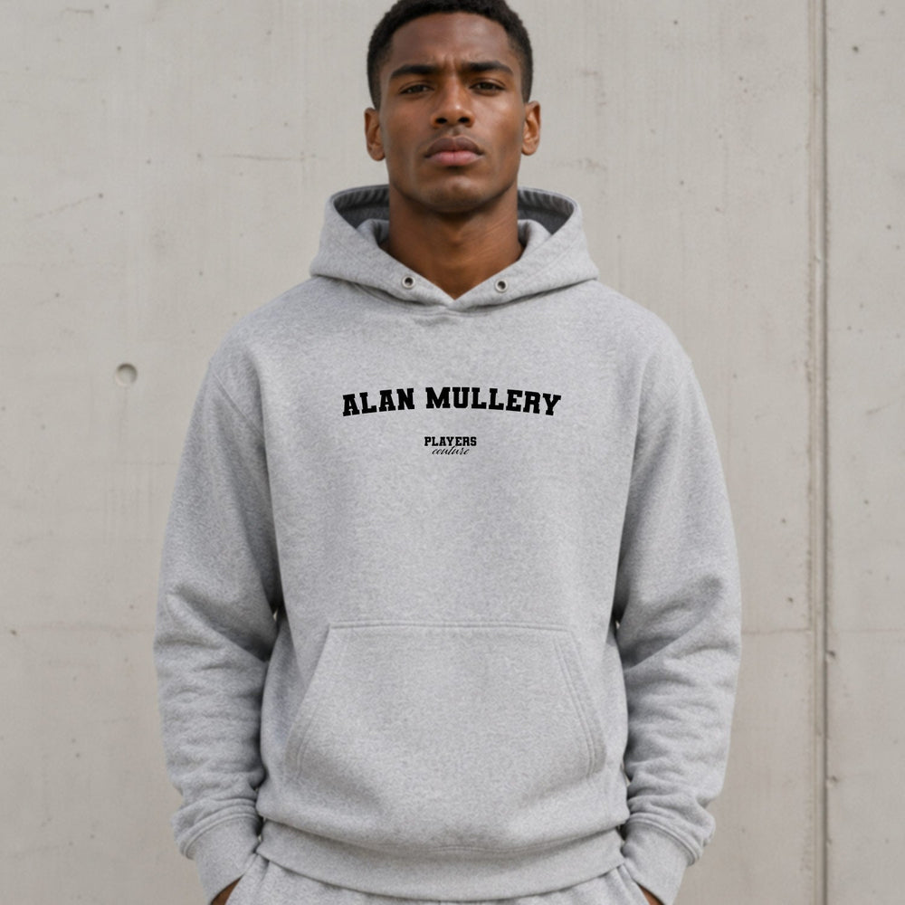 alan-mullery name-print hoodie - grey