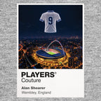 Alan Shearer England number 9 Icons in Lights Frame artwork in grey