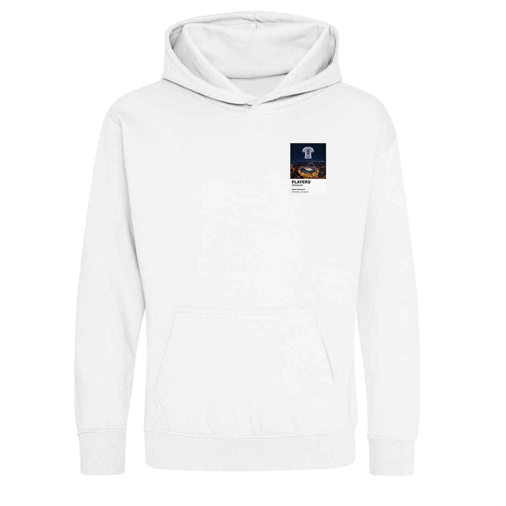 Alan Shearer England Icons in Lights Frame Kids Hoodie in White