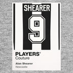 Alan Shearer 9 Football Shirt Frame Men's Hoodie – grey close-up detail shot of the Alan Shearer 9 Football Players Couture