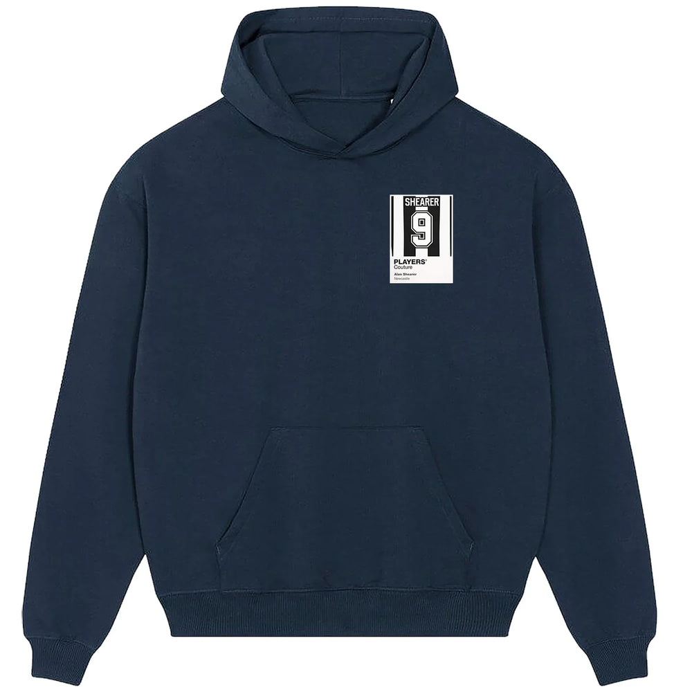 Alan Shearer 9 Football hoodie – navy men's hoodie featuring the Alan Shearer 9 Football Players Couture logo