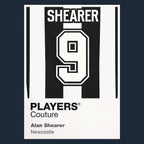 Alan Shearer 9 Football Shirt Frame Men's Hoodie – navy close-up detail shot of the Alan Shearer 9 Football Players Couture