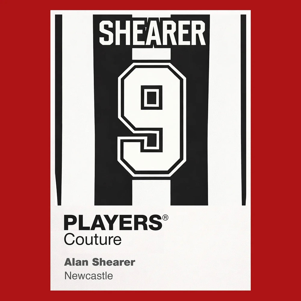 Alan Shearer 9 Football Shirt Frame Men's Hoodie – red close-up detail shot of the Alan Shearer 9 Football Players Couture