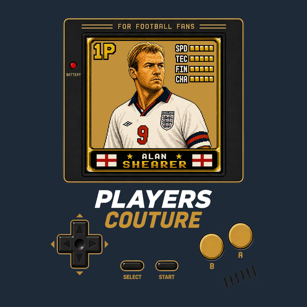 Alan Shearer 1P 8-Bit t-shirt retro gaming design by Players Couture
