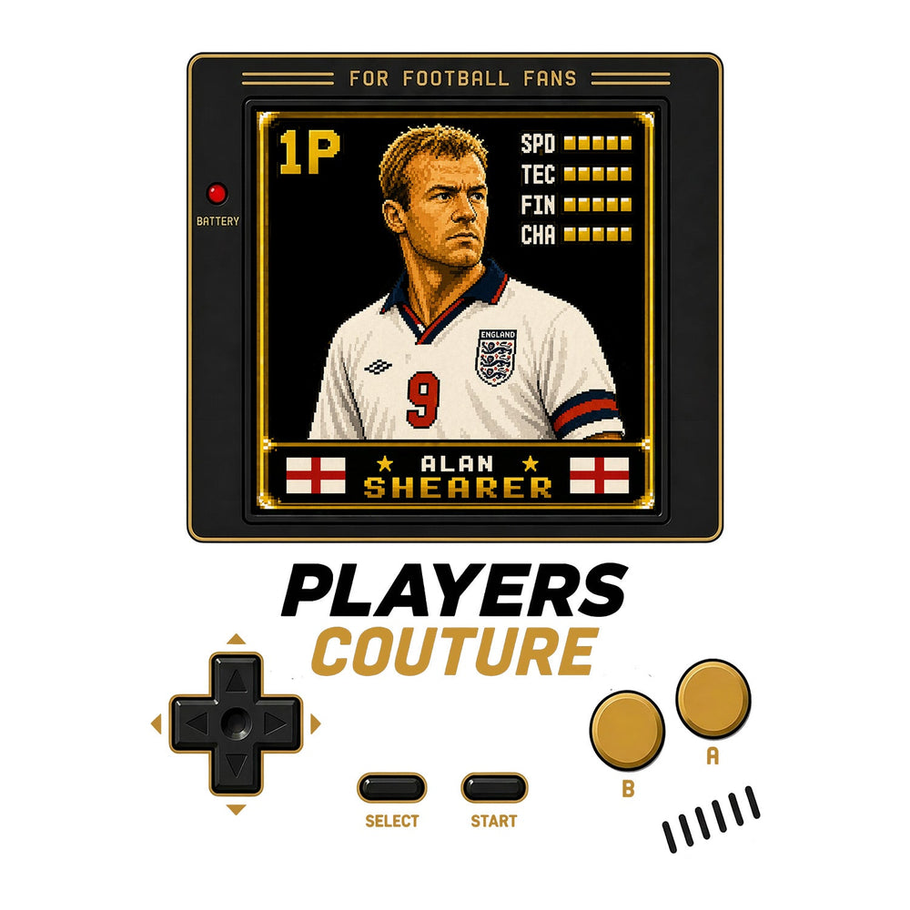 Alan Shearer 1P 8-Bit t-shirt retro gaming design by Players Couture