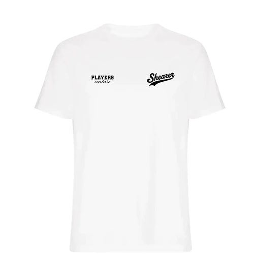 Alan Shearer t-shirt – white men's t-shirt featuring the Alan Shearer Players Couture logo