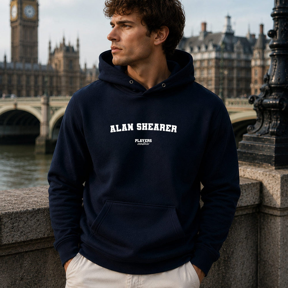 alan-shearer name-print hoodie - navy