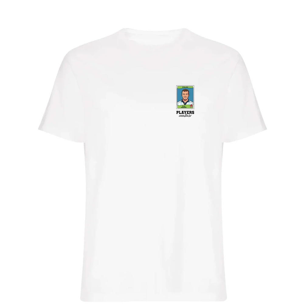 Alan Shearer World Cup t-shirt – white men's t-shirt featuring the Alan Shearer World Cup Players Couture logo