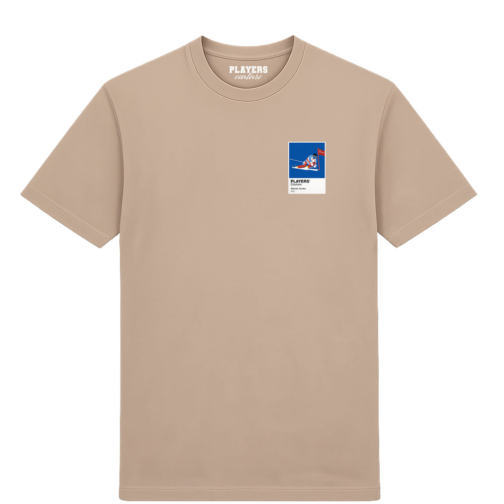 Alberto Tomba Olympics Icon Frame Men's T-Shirt - Desert Sand