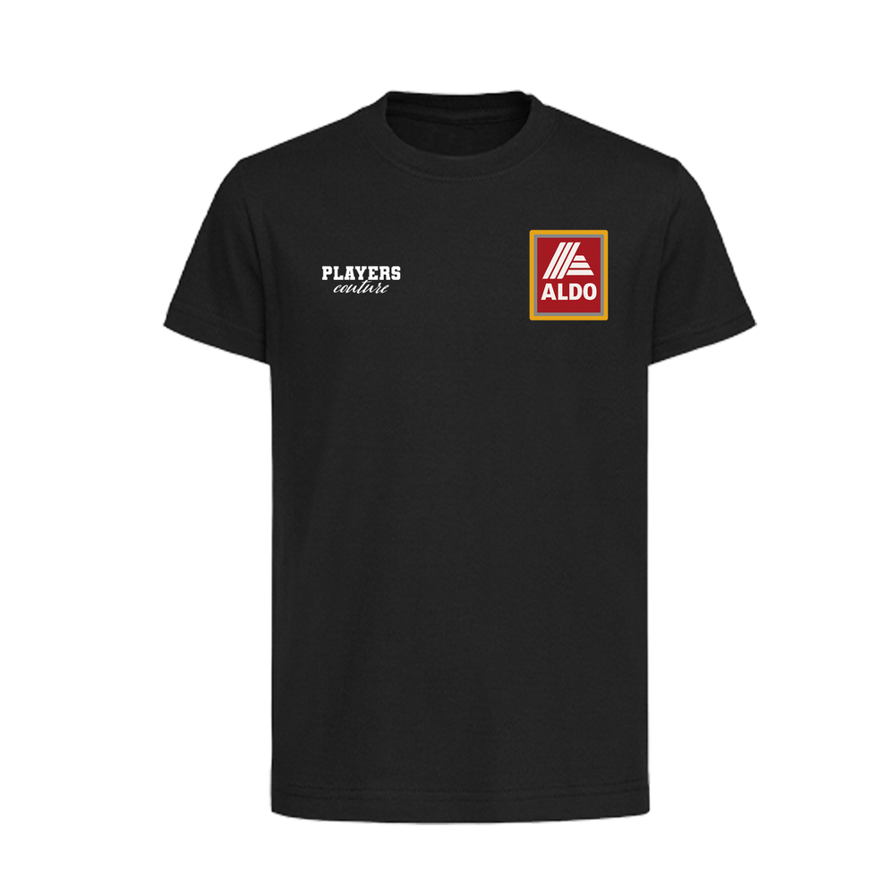 John Aldridge Aldo Logo Players Couture Kids T-Shirt Black