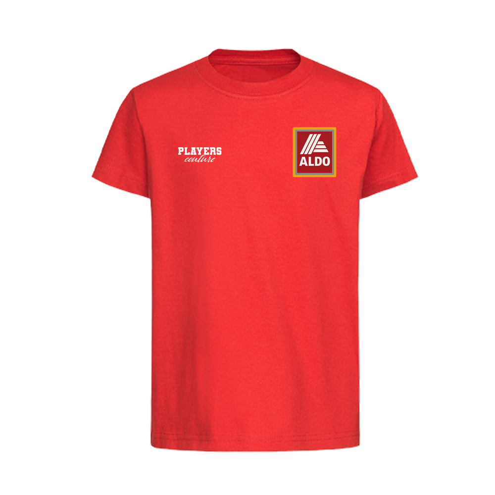 John Aldridge Aldo Logo Players Couture Kids T-Shirt Red